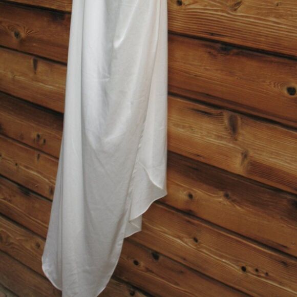 NWOT Mac Duggal One Shoulder White Satin Gown - Picture 9 of 13